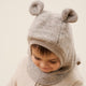 Huttelihut Beanie Schornsteinpullover aus Wolle mit Ohrenklappen Camel Melange