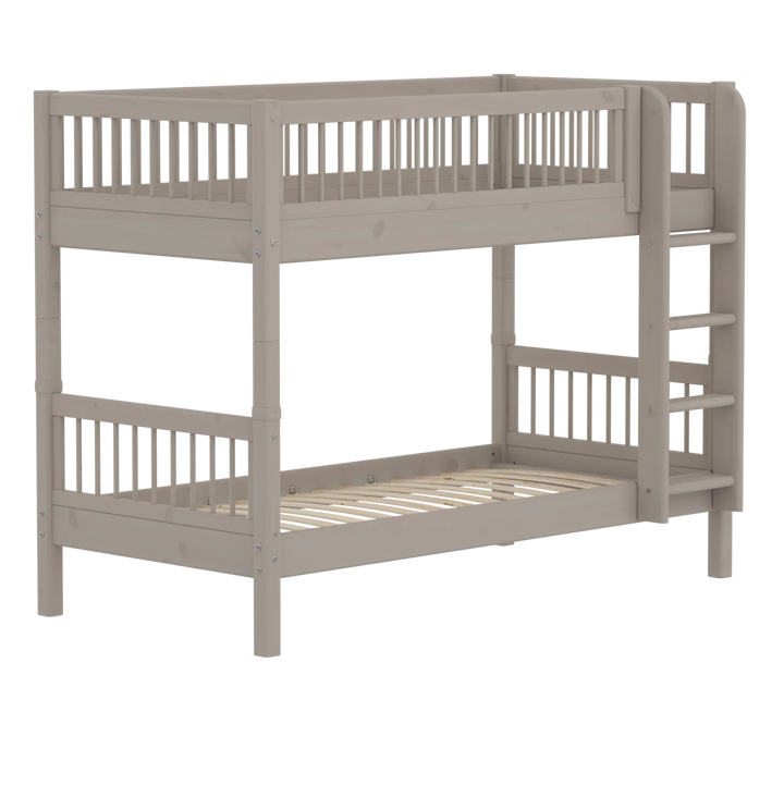 Flexa Etagenbett für Kinder mit gerader Leiter Classic Grey Washed Pine