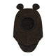 Huttelihut Kinder Woll-Schlupfmütze mit Ohren Dark Brown Melange