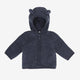 Huttelihut Kinderjacke aus Merinowolle mit Kapuze und Ohren Ombre Blue Melange