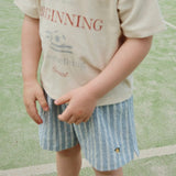 Konges Slojd Kinder Elliot Trio Bleu Stripe Shorts