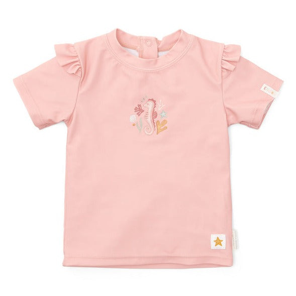 Little Dutch Seahorse Pink Kollektion gerüschte Badeshirt Größe 74/80